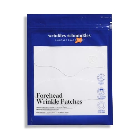 Wrinkles Schminkles Stirnfaltenpflaster – Wiederverwendbare Silikon-Glättungspads für Augenbrauenheben, Faltenglätter, reduzieren Stirnrunzeln und Gesichtsliftung (2 Stück)