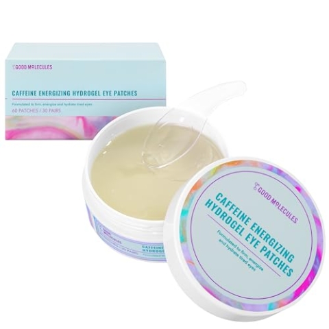 Good Molecules Caffein Energizing Hydrogel Eye Patches 30 Paar Formel mit Koffein, Niacinamid und Hyaluronsäure Augenmaske zur Festigkeit, Energizierung und Hydratisierung müder Augen Vegan und tierversuchsfrei