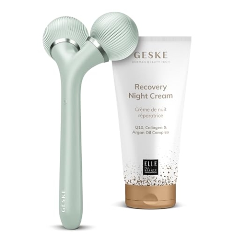 GESKE | SmartAppGuided™ Sonic Facial & Body Roller | 4 in 1 + GESKE Recovery Night Cream | Set mit passender Kosmetik-Zugabe | Beauty-Bundle