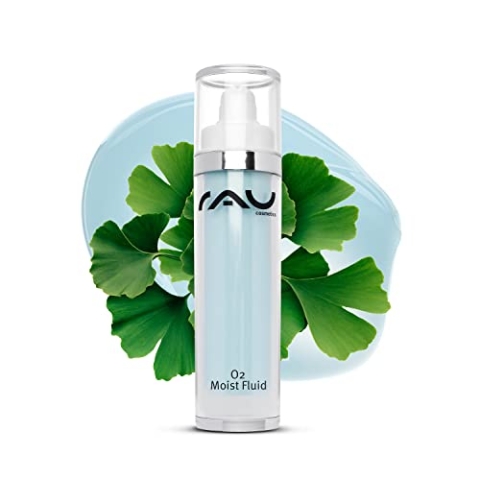 Ginkgo Feuchigkeitscreme - O2 Moist Fluid 50 ml - Creme gegen Pigmentflecken, Fahle Haut zur Förderung der Durchblutung, Anti Aging mit Hyaluronsäure - Gesichtscreme für trockene Haut