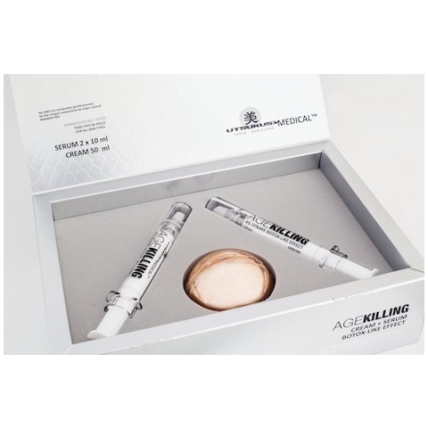 Utsukusy - AgeKilling Set - Botox-ähnlicher Effekt - Intensive Anti-Aging-Wirkung - 2 Seren à 10 ml + 1 Creme à 50 ml - Für alle Hauttypen geeignet - 70 ml