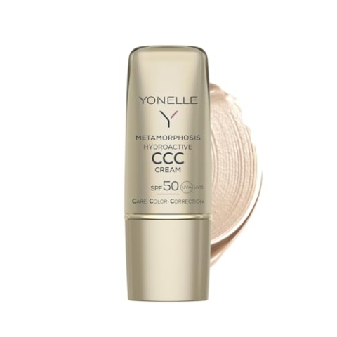 YONELLE METAMORPHOSIS CCC Cream LSF50 mit Mattierender Wirkung - Getönte Tagescreme - Gesichtscreme Damen - Gesichtspflege mit Glättungseffekt - Creme Gesicht - Tinted Moisturizer 30ml