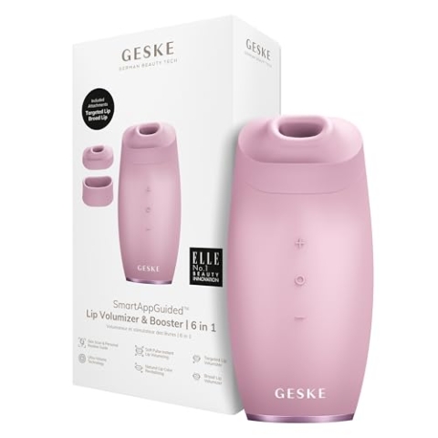 GESKE | SmartAppGuided™ Lip Volumizer & Booster | 6 in 1 | Quick Lip Plumper | Lippenbooster vollere Lippen | Lippenauffüller & Lippenvergrößerer automatisch | Vergrößerung Lippen Volumen Selfie