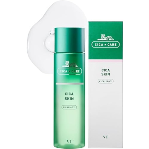 VT COSMETICS Cica Skin Gesichtswasser für Rötungen, feuchtigkeitsspendende Haut, beruhigende Haut, Centella Asiatia-Extrakt, Hautreinigung