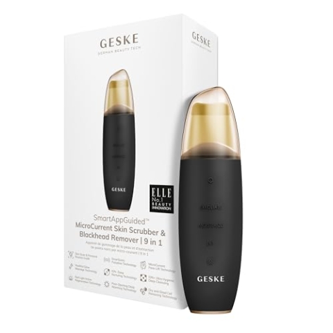 GESKE | SmartAppGuided™ MicroCurrent Skin Scrubber & Blackhead Remover | 9 in 1 | Skincare Tools | Face Cleaning | Anti Aging und Reinigung | Professionelle Gesichtsstraffung | Mitesserentferner