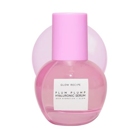 Glow Recipe Plum Plump Hyaluronsäure-Hautpflege-Serum – feuchtigkeitsspendende Hautpflege + Gesichtsserum für Frauen und Männer mit antioxidativer Pflaume + Vitamin B5 zur Reparatur der Hautbarriere