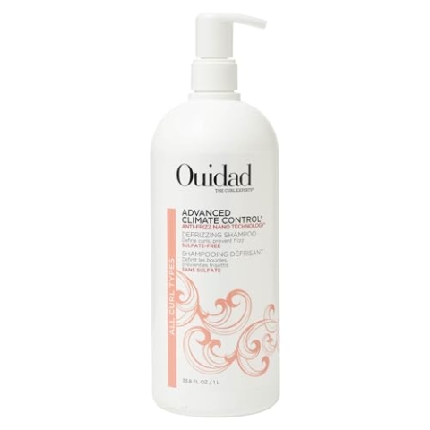 Ouidad Fortgeschrittene Klimakontrolle Sulphate Free Defrizzing Shampoo, Entfernt Schmutz und überschüssiges Öl ohne Locken zu entziehen, Sicher für farbbehandeltes Haar, 1L