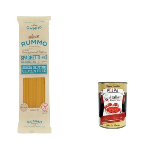 10x Rummo Pasta Spaghetti n. 3 senza Glutine, gluten free, 100% italienische Pasta nudeln glutenfrei 400g + Italian Gourmet polpa 400g