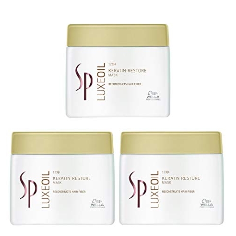 3er Wella Professional System Professional Luxe Oil Keratin Restore Mask baut Haarfasern wieder auf 400 ml
