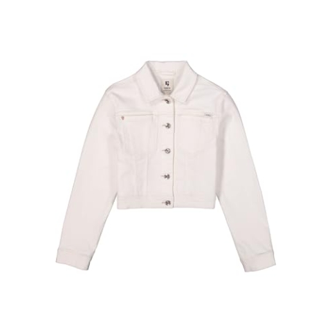 GARCIA Mädchen Jeansjacke Denim Jacket weiß, Größe:140/146, Farbe:White