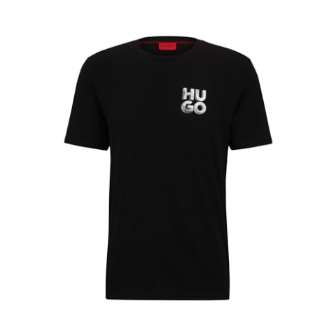 HUGO Herren Detzington241 T-Shirt, Black1, XXL EU