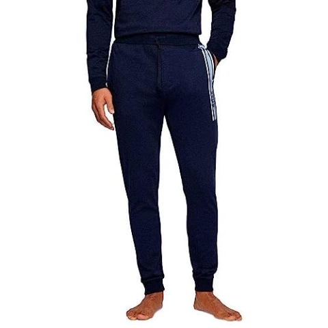 BOSS Herren Jogginghose Freizeithose Homewear Loungewear Authentic Pants, Farbe:Blau, Artikel:-403 Navy, Größe:M