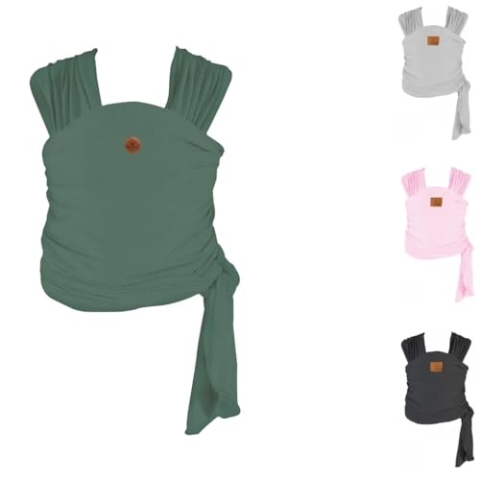 Cangaroo Tragehilfe Cherish, Tragetuch, Babytrage, Universalgröße, ab 3 Monaten, Farbe:grün