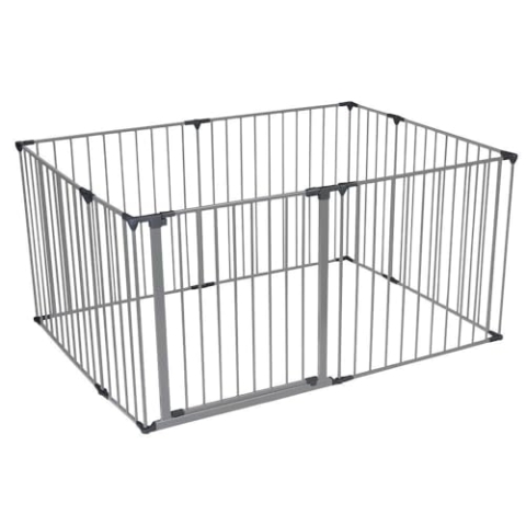 Safetots Premium MehrPanelSpielbereich, 105cm x 144cm, Grau, 70cm Hoch, BabySpielplatz, Spielbereich für Kleinkinder, Großer Spielbereich, Einfache Installation