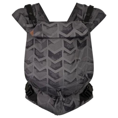 Hoppediz Babytrage Primeo, für Neugeborene ab Geburt, Bauchtrage, Rückentrage, 100% Bio-Baumwolle, Amsterdam black