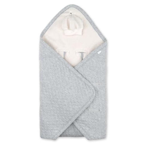 BEMINI Wickeldecke Pady Quilted + Teddy Mix Grey