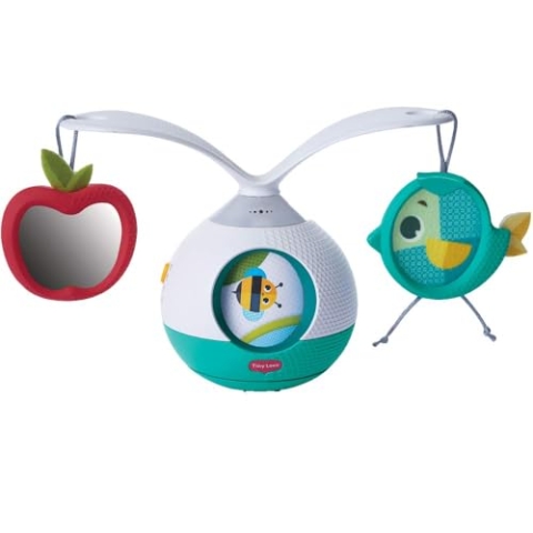 Tiny Love 2-in-1 Tummy Time Musical Mobile, 360° drehbares Mobile Baby mit Musik & Licht, 0+ Monate, Mobile für Kinderwagen, Musik-Mobile Baby elektrisches , 3 Musik- & Geräuschmodi, Meadows Days