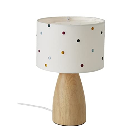 VERTBAUDET Kinderzimmer Nachttischlampe, Tupfen-Stickerei beige/mehrfarbig ONE SIZE