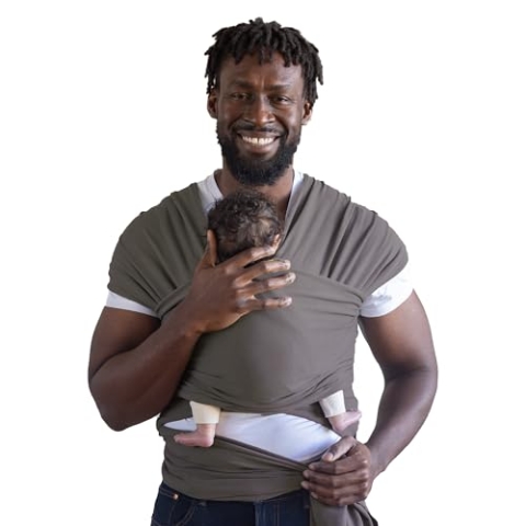 Boba Baby Tragetuch Neugeborene - Elastisches Babytragetuch und Stilltuch für Unterwegs - Einfach zu binden - Babytrage Neugeborene ab Geburt bis 16kg (Organic Dark Grey)