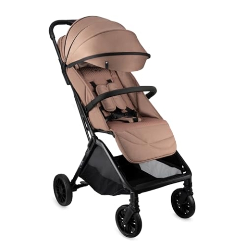 MoMi Kinderbuggy ANDREA mit automatischem Faltsystem, bis 22 kg Körpergewicht, 5-Punkt-Sicherheitsgurt, Getränkehalter, Einkaufskorb, Wickelrucksack, Insekten- und Regenschutz, mit Zwillingsfunktion