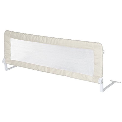 roba Bettschutzgitter Klipp-Klapp 135 cm - Rausfallschutz klappbar für Babys & Kinder - Schutzgitter für Kinderbetten - 50 cm hoch - Beige