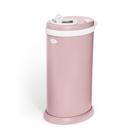 Ubbi Stainless Steel Nappy Pail, Odor Locking, No Special Bag Required, Award-Winning, Registry Must-Have, Fig Blossom