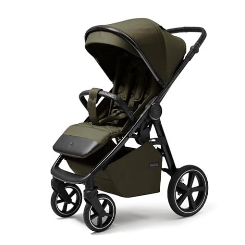 Xplode Chrome Kinderwagen bis 22 kg, isolierter Fußsack, Flaschenhalter, Regenschutz und Moskitonetz, Magnetschnalle, Chromoberflächen (Dusty Khaki)