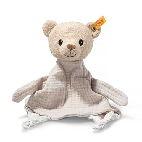 Steiff Kuscheltier GOTS Noah Teddybär Schmusetuch, Süßes Stofftier, Jungen, Mädchen & Babys ab 0 Monaten, Plüschtier 32 cm, Beige, 242762