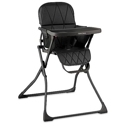 RicoKids Hochstuhl Baby - Baby-Fütterungsstuhl mit Abnehmbarem Tablett - 6 bis 36 Monate - Weicher und Breiter Sitz mit Angenehmem Material - Robuste Struktur - 60x70x95 cm - Schwarz