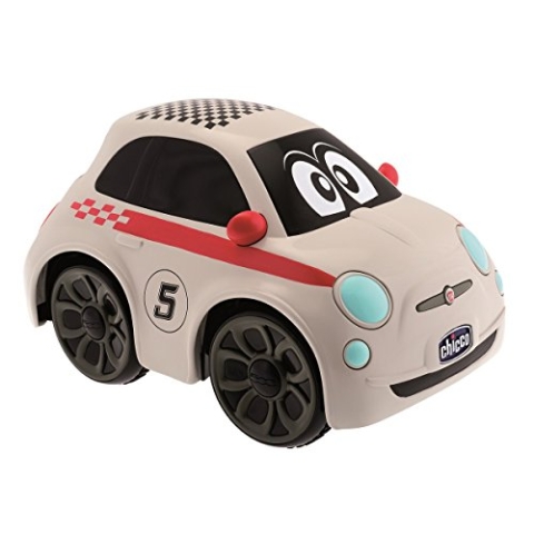 Chicco FIAT 500 Sport Ferngesteuertes Auto für Kinder, Funkgesteuertes Auto mit intuitivem Lenkrad, RC Auto mit Sounds und Hupe, Weiß - Kinderspielzeug 2-6 Jahre
