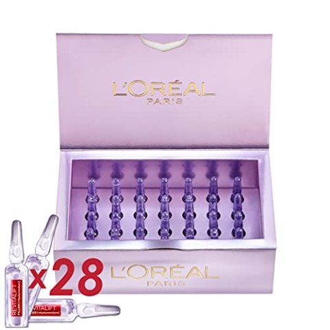L'Oréal Paris Ampullen, Revitalift Filler, Anti-Aging Gesichtspflege, 4-Wochen-Kur, Anti-Falten und Volumen, Hyaluronsäure, 28 x 1,3 ml