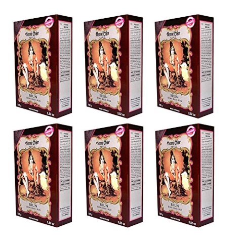 6 X 100g Henna Color Naturhaarfärbemittel Pulver Farbe Öko Braun