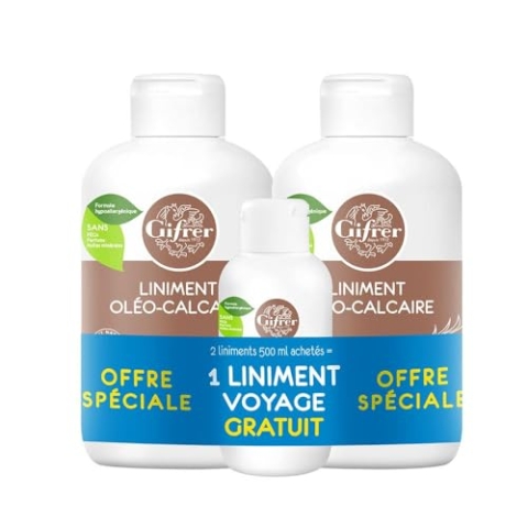 Gifrer Stabilisiertes Oleokalk-Liniment-Set mit 2 x 500 ml + 1 Reiseliniment 100 ml Erhältlich