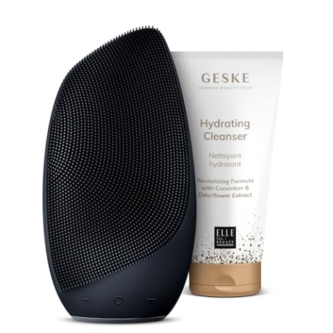 GESKE | SmartAppGuided™ Sonic Thermo Facial Brush | 6 in 1 + GESKE Hydrating Cleanser | Set mit passender Kosmetik-Zugabe | Beauty Bundle
