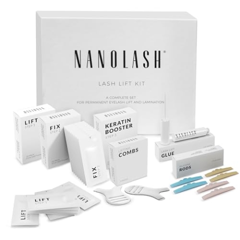 Wimpernlifting und Wimpernlaminierung Set Nanolash - professionelles Wimpernlifting-Set, DIY-Set für das Wimpernlifting zu Hause und im Salon, DIY-Wimpernlaminierung