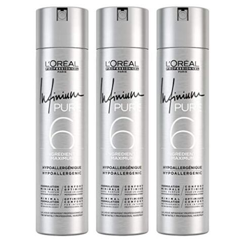 3er Infinium 6 Pure Extra Strong Hairspray Loreal Professionnel 300 ml