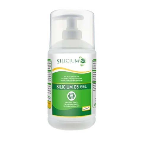 Silizium G5 GEL. Silizium mit Vitamin-e stimulierenden Zellen, um Kollagen herzustellen. Körpergel für Schmerzen in Gelenken, Muskeln und Knochen regeneriert und bestätigt die Haut. 500 ml.