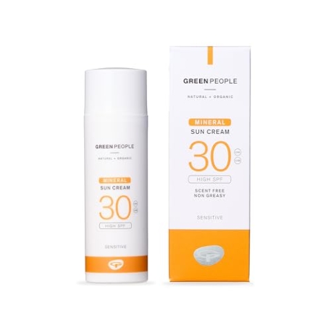 Green People Mineral Sonnencreme SPF30 mit Zinkoxid - Nicht Komedogen, für Gesicht und Körper - Bio, Korallenfreundlich und Tierversuchsfrei - 50ml