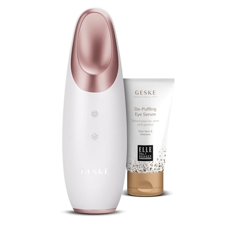 GESKE | Warm & Cool Eye-Energizer 6 in 1 inkl. De-Puffing Eye-Serum | SmartAppGuided All-In-One Augen-Device | Set mit passender Kosmetik-Zugabe | Beauty-Bundle