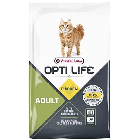 VERSELE LAGA - Trockenfutter Katzen Opti Life Adult - Futter für Erwachsene Katzen - Ohne Getreide - Mit Huhn - 7,5kg