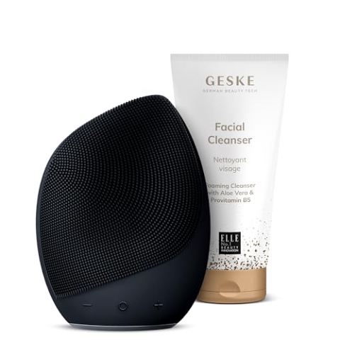 GESKE | Sonic Facial Brush 5 in 1 inkl. Facial Cleanser | SmartAppGuided Gesichtsbürste | Set mit passender Kosmetik-Zugabe | Beauty-Bundle