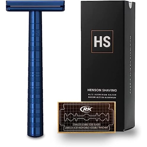 Henson Shaving AL13-M DE Rasierhobel, stahlblau