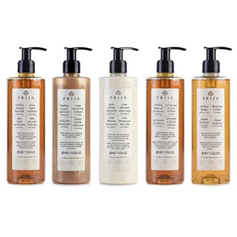 PRIJA Kosmetikset: Flüssigseife, Schaumbad, Haarshampoo, Feuchtigkeitscreme, Duschgel 5x380ml