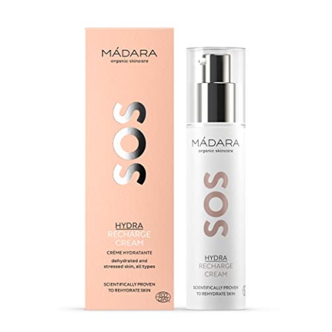 MÁDARA Organic Skincare | SOS HYDRA Recharge Cream 50ml – Intensiv Feuchtigkeitsspendend mit Nördlicher Pfingstrose, Leinsamen & Hyaluronsäure, Vegan – Feuchtigkeitscreme Gesicht, Hyaluron Creme