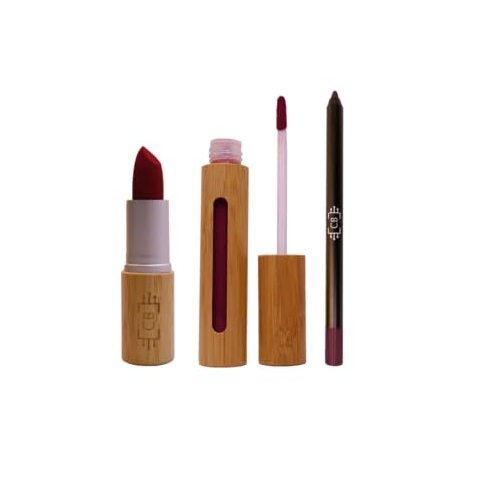 Sustainable & Vegan Lips Set Matte | Cruelty Free (Bordeaux Rot)