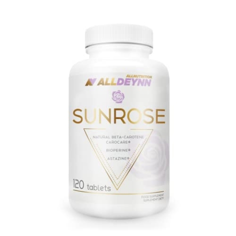 ALLDEYNN Sunrose Tanning Nahrungsergänzungsmittel mit natürlichem Beta-Carotin Mikroalgen für besseren Hautzustand Gleichmäßige Pigmentierung UV-Schutz Antioxidative Eigenschaften 120 Tabletten