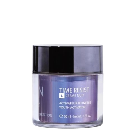 Time Resist Night Yonka 50ml - Anti-Aging-Nachtcreme mit jugendaktivierendem Komplex und Hyaluronsäure, reduziert Linien und Falten - Dermatologisch nachgewiesene Ergebnisse! 96% natürlichen Ursprungs