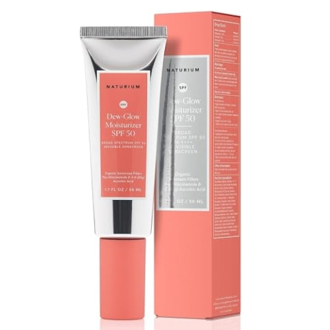 Naturium Dew-Glow Feuchtigkeitscreme LSF 50 PA++++, täglicher feuchtigkeitsspendender Sonnenschutz und Gesichtspriminer, Hautschutz mit taufrischem Finish, 50 ml