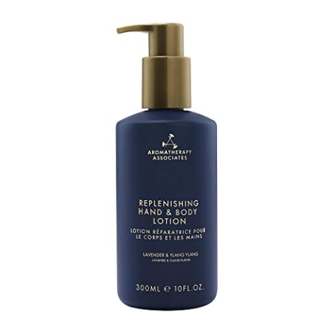 Aromatherapy Associates Replenishing Hand and Body Lotion – Weichere und seidigere Hände, hydratisieren, auffüllen – Süßmandelöl, Sheabutter, Lavendel, Ylang-Ylang, Ho-Holz-ätherisches Öl