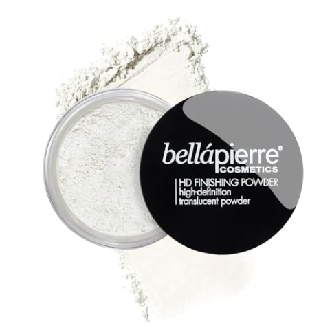 bellapierre HD Finishing-Puder | Hochauflösendes Fixierpuder | Glanzfreies, mattes Finish | Ungiftiges und parabenfreies Glimmer-Make-up – durchscheinend
